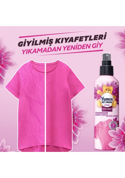 Jet Fresh Giysi Spreyi Yıkamadan Ferah Koku ve Ütü Etkisi  Orkide 200 Mlx4