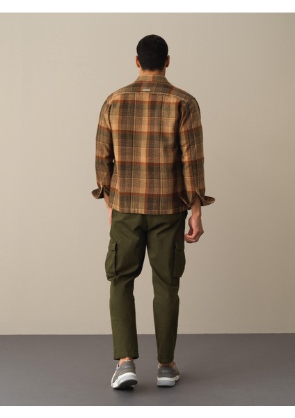 Erkek Camel Regular Fit Cepli Ekose Gömlek indirimleri