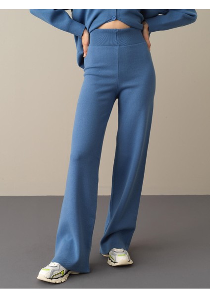 Kadın Mavi Regular Fit Triko Pantolon fiyatları