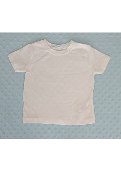 VİOMAY BABY Çocuk Kısa Kollu Düz Body 1-4 Yaş Ekru