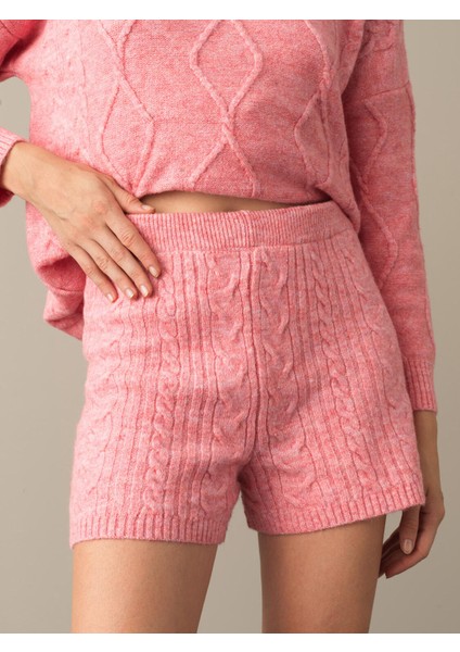 Kadın Pembe Regular Fit Triko Şort fiyatları