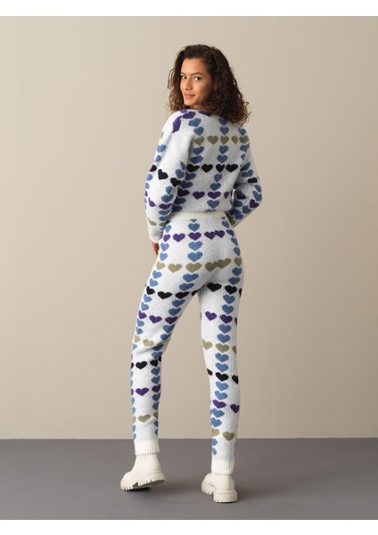 Kadın Mavi Regular Fit Triko Pantolon fırsatları