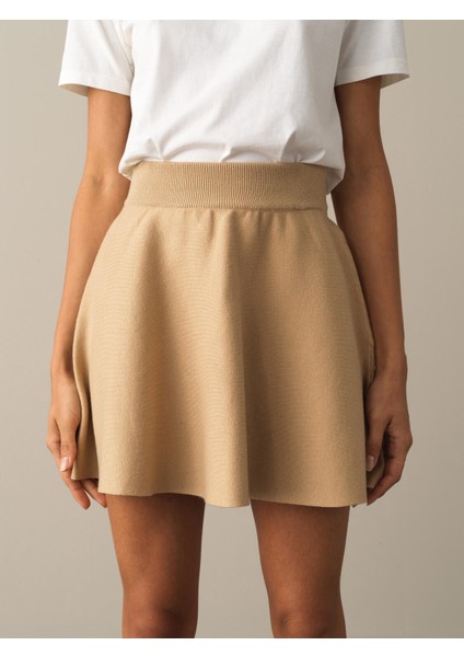 Kadın Bej Regular Fit Triko Etek fiyatları