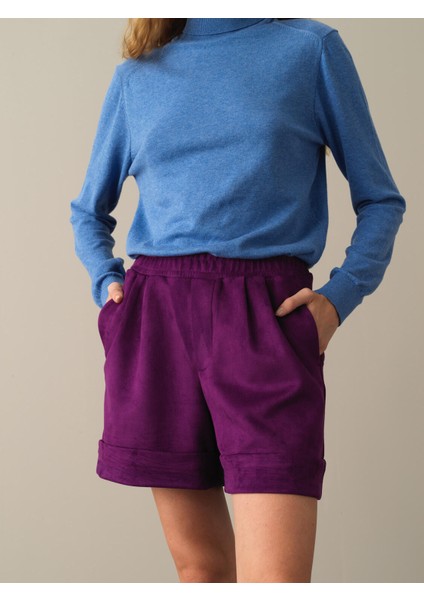 Kadın Mor Regular Fit Şort fiyatları