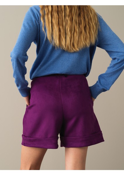 Kadın Mor Regular Fit Şort modelleri