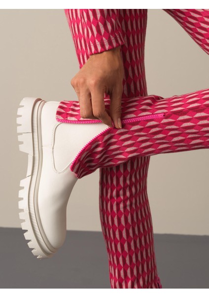 Kadın Fuşya Slim Fit Desenli Tayt modelleri