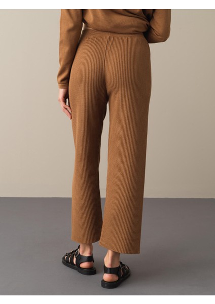 Kadın Camel Oversize Triko Pantolon fırsatları