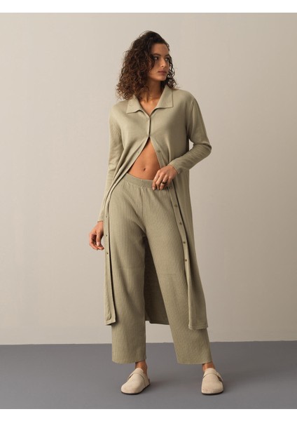 Kadın Yeşil Oversize Triko Pantolon fiyatları