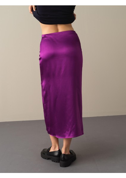 Kadın Mor Regular Fit Saten Etek indirimleri