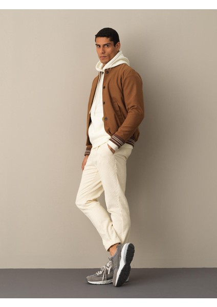 Erkek Camel Regular Fit Bomber Mont