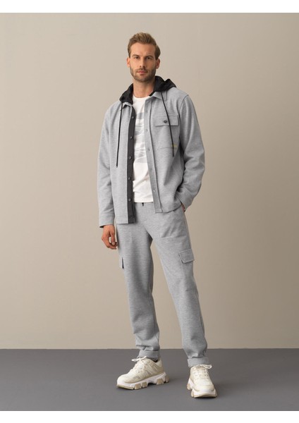 Erkek Gri Regular Fit Gömlek Ceket