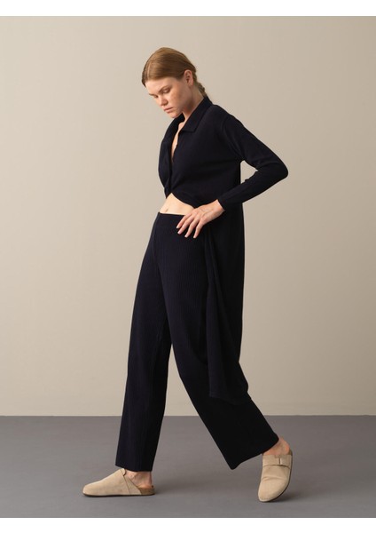 Kadın Lacivert Oversize Triko Pantolon fiyatları