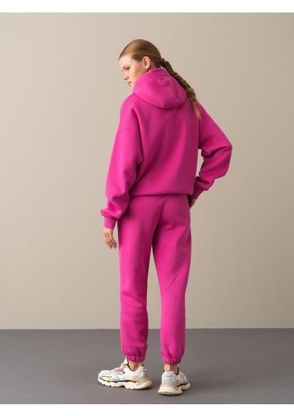 Kadın Fuşya Oversize Basic Sweatshirt fiyatları