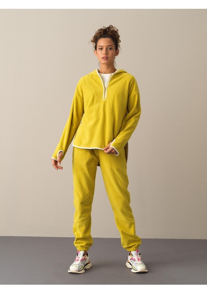 Kadın Sarı Fermuarlı Polar Sweatshirt fiyatları