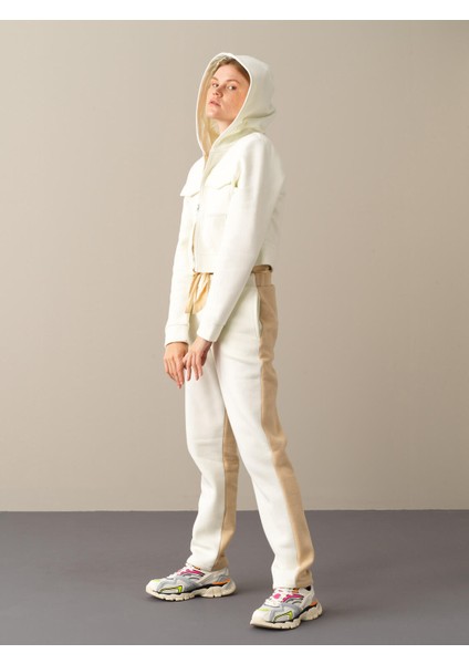 Kadın Ekru Pamuklu Oversize Sweatshirt indirimleri
