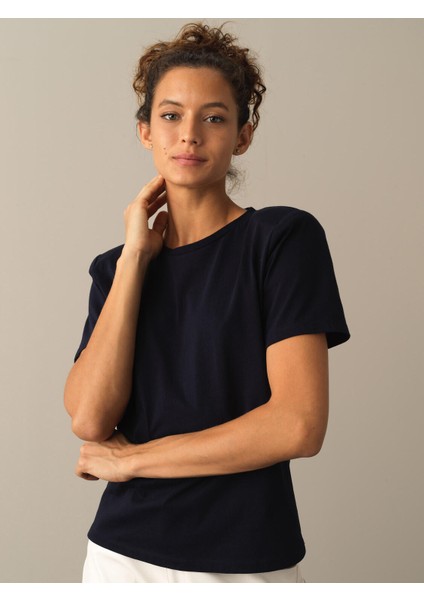 Kadın Lacivert Regular Fit Vatkalı Tişört fiyatları