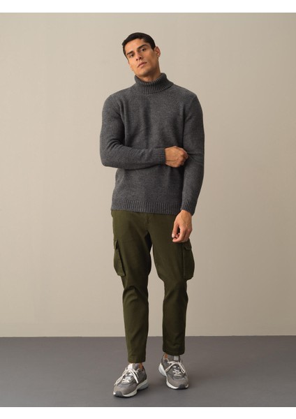 Erkek Antrasit Regular Fit Kazak