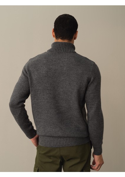 Erkek Antrasit Regular Fit Kazak fırsatları