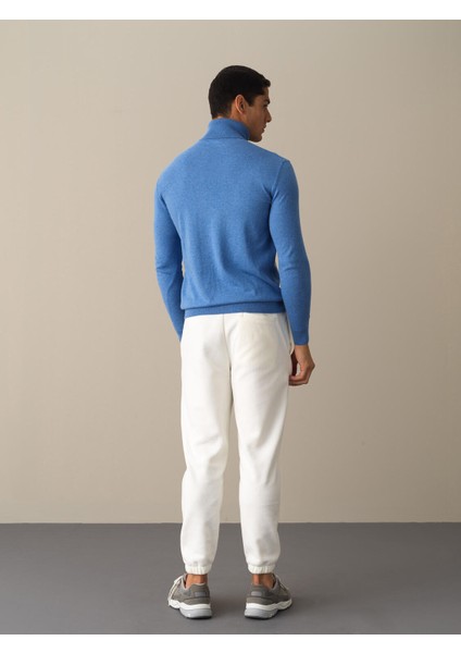 Erkek Mavi Regular Fit Basic Kazak indirimleri