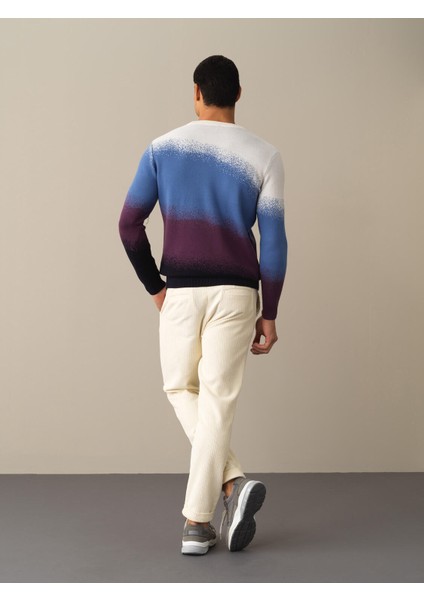 Erkek Lacivert Bisiklet Yaka Regular Fit Kazak indirimleri