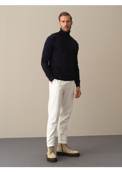 Erkek Lacivert Regular Fit Basic Kazak