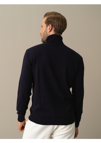 Erkek Lacivert Regular Fit Basic Kazak fırsatları