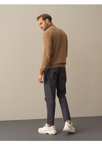 Erkek Camel Regular Fit Basic Kazak indirimleri