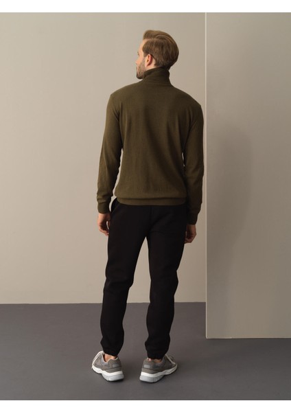 Erkek Haki Regular Fit Basic Kazak indirimleri