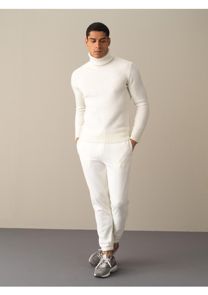 Erkek Ekru Regular Fit Kazak