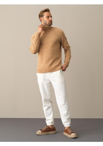 Erkek Camel Regular Fit Kazak