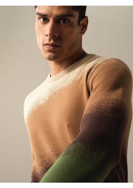 Erkek Yeşil Bisiklet Yaka Regular Fit Kazak fiyatları