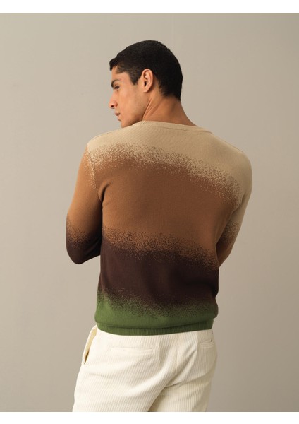 Erkek Yeşil Bisiklet Yaka Regular Fit Kazak fırsatları