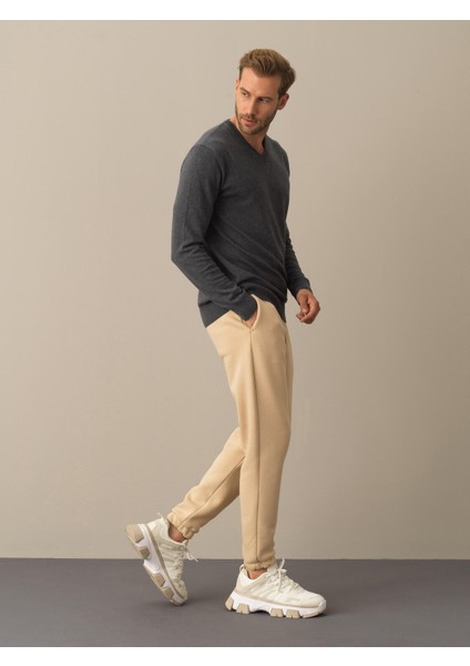 Erkek Antrasit Regular Fit Basic Kazak modelleri