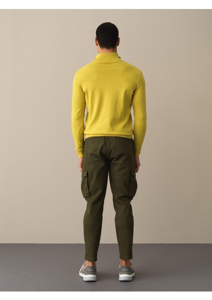 Erkek Sarı Pamuklu Regular Fit Basic Kazak indirimleri