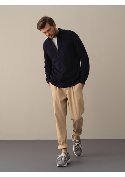 Lacivert Fermuarlı Basic Hırka modelleri