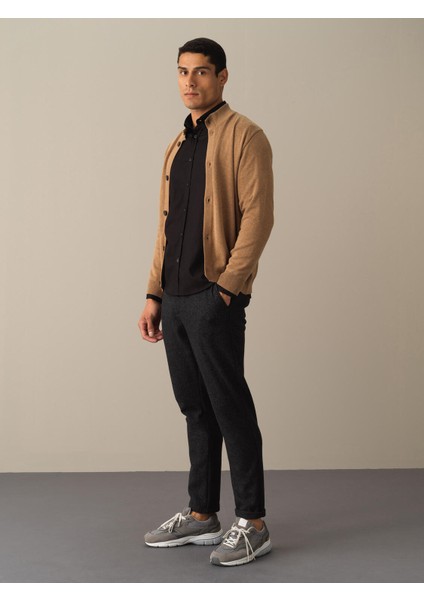Erkek Camel Düğmeli Basic Hırka modelleri
