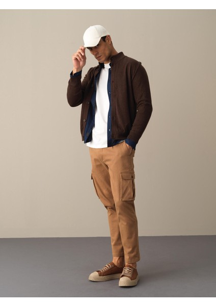 Erkek Kahverengi Düğmeli Basic Hırka fiyatları