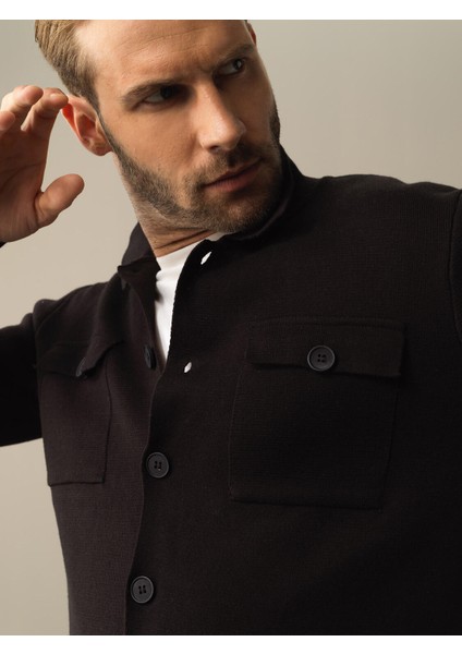 Erkek Siyah Cep Detaylı Hırka modelleri