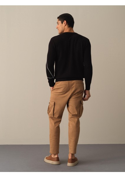 Erkek Siyah Regular Fit Desenli Kazak indirimleri