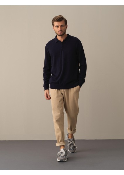 Erkek LacivertRegular Fit Basic Kazak modelleri