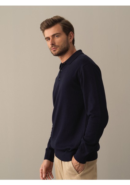 Erkek LacivertRegular Fit Basic Kazak fırsatları