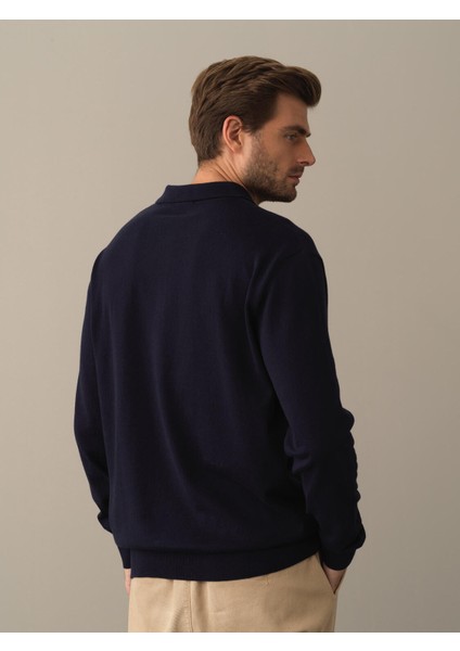 Erkek LacivertRegular Fit Basic Kazak indirimleri