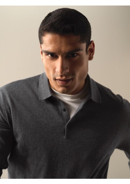 Erkek Antrasit Regular Fit Basic Kazak fiyatları