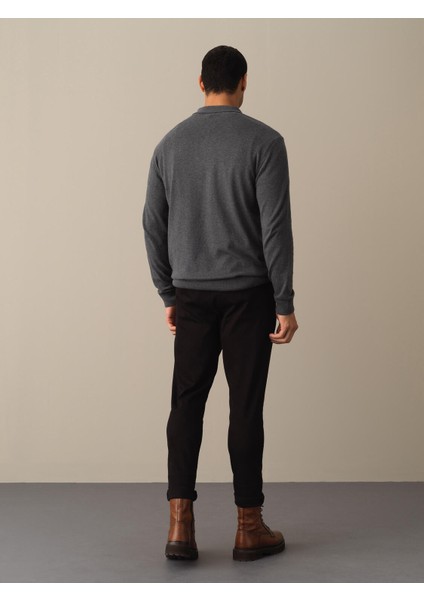 Erkek Antrasit Regular Fit Basic Kazak indirimleri