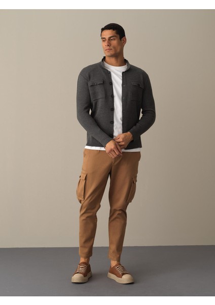 Erkek Antrasit Cep Detaylı Hırka fırsatları