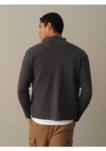 Erkek Antrasit Cep Detaylı Hırka indirimleri