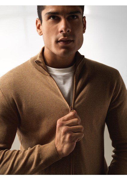 Camel Fermuarlı Basic Hırka fiyatları