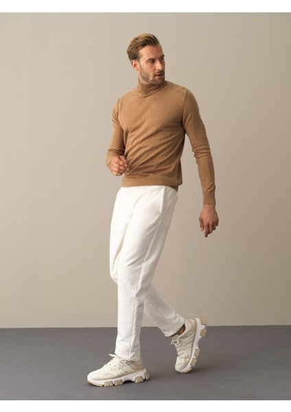 Erkek Camel Regular Fit Basic Kazak