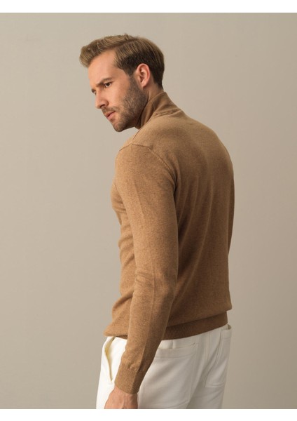 Erkek Camel Regular Fit Basic Kazak fırsatları