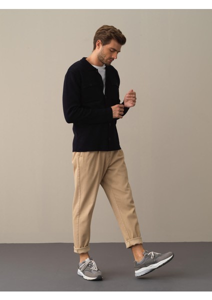 Erkek Lacivert Cep Detaylı Hırka